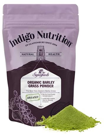 Indigo Herbs Organic New Zealand Barley Grass Powder 100g