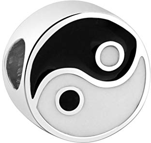 Nenalina Bead Anhänger Yin und Yang 925er Sterling Silber | Charm Bead kompatibel für alle gängigen Träger Armbänder und Ketten | 717537-001