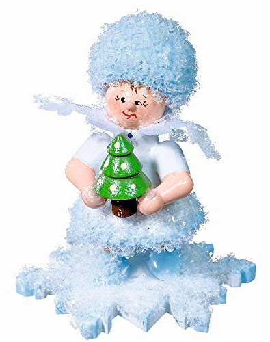 Drechslerei Kuhnert Schneeflöckchen mit Weihnachtsbaum - 5 cm