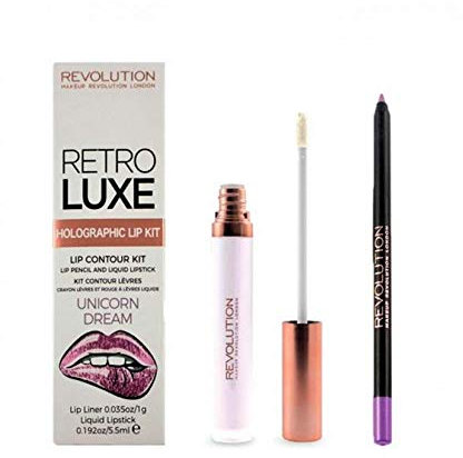 Makeup Revolution Unicorn Dream Retro Luxe Holographic Lip Kit