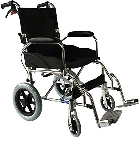 Lightweight Folding Aluminium Travel Wheelchair - Portable Transit Chair Under 9KG, 120kg User Weight - Mainland UK Delivery Only (Excludes NI and Scottish Highlands)