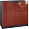 Vladon Sideboard Logan, Made in Germany, Kommode mit 2 Türen, Schwarz matt/Bordeaux Hochglanz (82 x 78 x 37 cm)