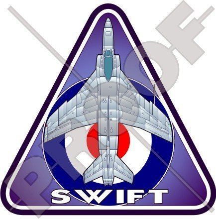 Supermarine SWIFT RAF (Vickers-Armstrongs) Britische Königliche Luftwaffe UK 95mm Auto & Motorrad Aufkleber, Vinyl Sticker