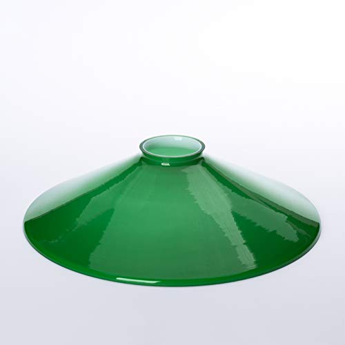 Lampenschirm Glasschirm Schusterschirm Grün glänzend Ø 20cm mit Rand für E27 Fassung