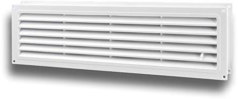 K-TECH-PRO Rejilla de ventilación para puerta, doble cara, plástico 450, cierre con cierre, color blanco