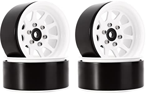 INJORA 1.9 Beadlock Felgen 4pcs für 1:10 RC Crawler Axial SCX10 90046 SCX10 III AXI03007 TRX4 Redcat GEN8, Metall Legierung, 107 g/STK