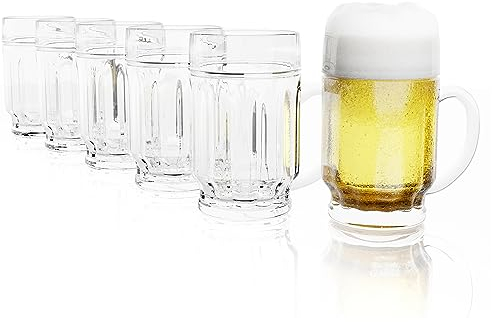 Stölzle Lot de 6 Chopes à Bière Danube 0,5 L - Verre Solide Avec Bouclier - En Verre Soda Citron Vert - Passe Au Lave-Vaisselle