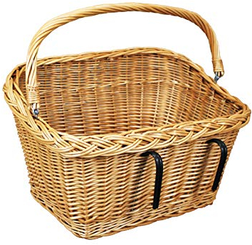 Weidenkorb für weißes Fahrrad Korb weiß für Fahrrad 45 x 32 / H 20/28 cm (Kein Saum)