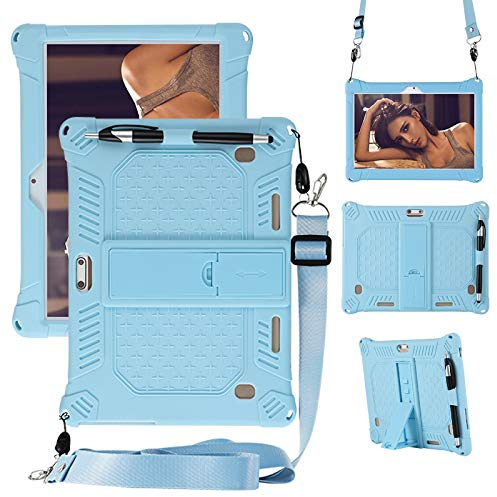 Hülle für Pritom Tronpad M10 10 Inch Tablet/VUCATIMES N10 10 Inch, Leicht Silikon Weich Kindgerechte Hülle mit Standfunktion für Pritom Tronpad M10 10 Inch Tablet/VUCATIMES N10 10 Inch, Blau
