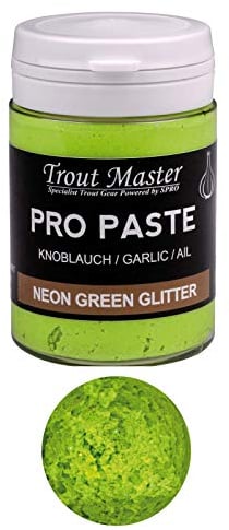 Spro Trout Master Pro Paste - UV-Active, Floating Trout Paste for Maximum Catching Success, Trout Fishing Bait UV - Trout Bait for Large Trout, Trout Bait (Neon Green/Garlic)
