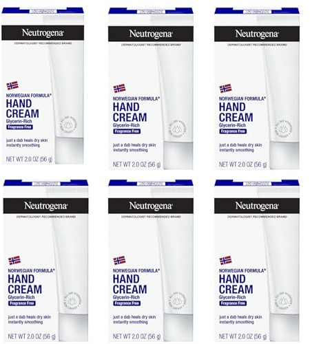 Neutrogena Norwegian Formula Hand Cream, Fragrance Free, 6 x 2 oz