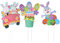 Amosfun 3 Stück Ostern Gartenstecker Hase Kaninchen Ostereier Dekostecker Gartenzaubereien Pflanzenstecker Gartenfigur Osterhasen Dekofigur Gartendeko Party Dekoration Frühlingsdeko