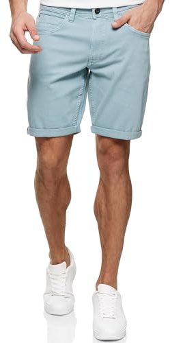 Indicode Herren Page Jeans Shorts Used Look aus 98% Baumwolle mit 5 Taschen