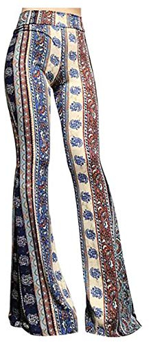 cinnamou Damen Schlaghose Flared Bootcut Hose Boho Hippie Hohe Taille Weites Bein Lange Ausgestelltes Palazzo Hose
