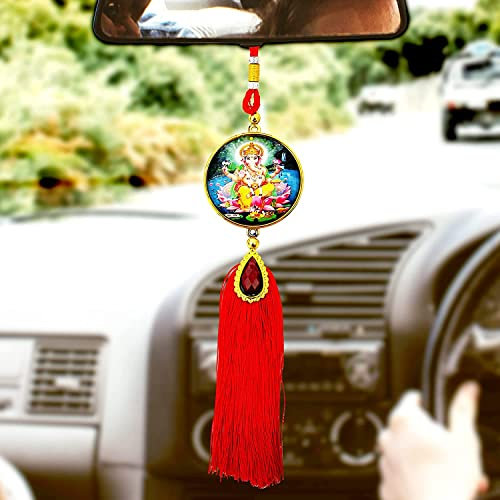 Ganesha Showpiece fürs Auto, zum Aufhängen, für gute Laune und Positivität