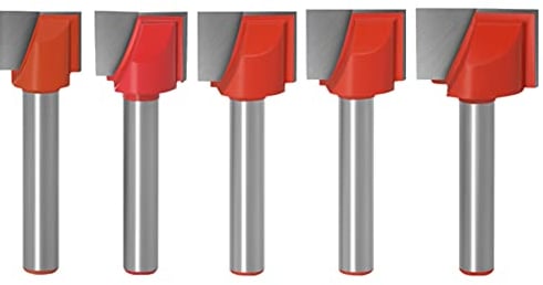 WSOOX Bodenreinigungs Fräser Set, 5-tlg Bottom Cleaning Oberfräser Schaftfräser Holzbearbeitungswerkzeug Fräser mit 6mm Schaft(13mm/15mm/16mm/18mm/20mm)