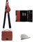 SKIN Tasche VEGAN Gr. L (Habersack) lachs-rot, mit Tragegurt, Federmäppchen, Buchstütze: Veganes Mikrofaser Jura-Einband Set für Loseblattwerke mit Textblockbreite 86 mm
