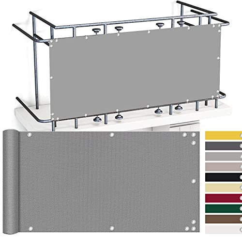 AIYOUVM Balkonsichtschutz, Balkon Seitensichtschutz Ohne Bohren Undurchsichtig, 100% Privatsphäre Privatsphäre vor neugierigen Blicken schützen