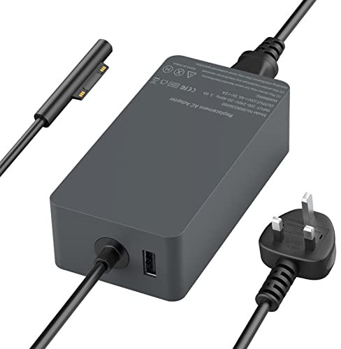 65W Surface Pro Charger for Microsoft Surface Laptop Charger Compatible for Surface Pro 8/Pro X/Pro 7/Pro 6/Pro 5/Pro 4/Pro 3, Surface Laptop1/2/3/, Surface Go 1/2, Surface Book1/2 Tablet Charger