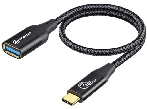 PHIXERO [10Gbps USB C auf USB Adapter 3.1, 0.3M OTG Adapter USB C, USB C Stecker auf USB Buchse Kompatibel mit Samsung Galaxy, Huawei Mate, iPad Pro, MacBook Pro