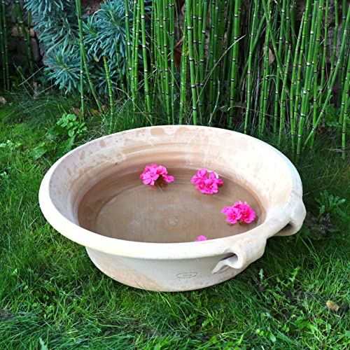 Palatina Cerámica | amplia maceta de terracota, cuenco de agua, 60 cm, maceta para plantar mini estanque, maceta ancha para jardín, jardín o crocus 60 cm