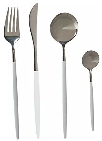 Set di Posate Argentato Bianco Acciaio inossidabile (8 pcs)