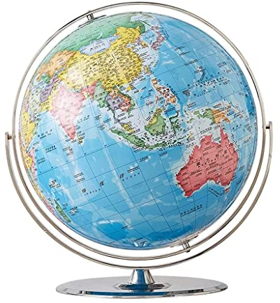 POCHY hübsch Globen Weltkugel-Metallständer, Edelstahl, geografischer Globus, drehbarer Lernglobus für das Lernen im Klassenzimmer, kreative Geschenke praktischMode