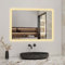 Biubiubath 80x60cm LED Badspiegel mit Bluetooth und Uhr,Badspiegel mit Beleuchtung,Touch,Beschlagfrei,Badezimmerspiegel mit 3 Lichtfarbe 3000-6000K Dimmbar,IP44