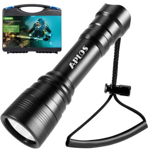 Aplos S2 3000 lúmenes 4 modos de iluminación lámpara de buceo sumergible impermeable LED linterna de buceo luces de seguridad con batería y cargador para buceo y guante de buceo