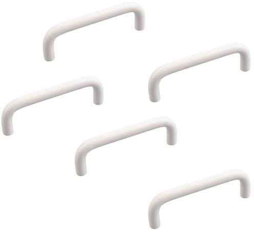 MOROBOR Aluminum Alloy Solid Round Handle, 96 mm Hole Centers U-Shaped Cabinet Hardware Pull for Bedroom Bathroom Kitchen Cabinets Door- 5 Pack/Warm White