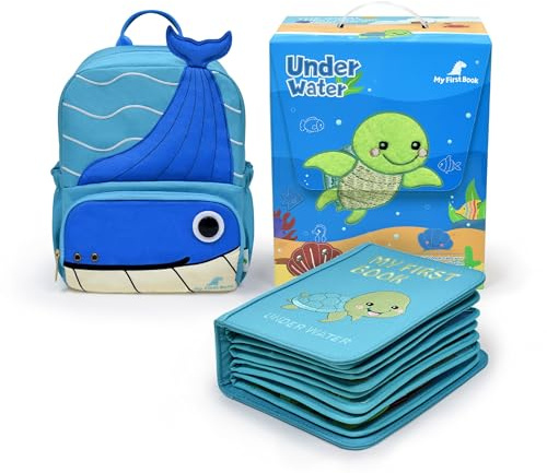 MY FIRST BOOK Unterwasserwelt – Montessori Quiet Book ab 3 Jahren mit Rucksack, Meerestiere entdecken & Feinmotorik