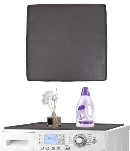 Protector Superior para Lavadora y Secadora, 60 x 60 cm, Alfombrilla de Silicona Antideslizante para Lavadora, Cubierta Polvo Superior Refrigerador, Cubierta Polvo para Cocina Caravana Baño