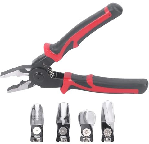 5 in 1 Multifunctional Pliers Set, Quick Change Pliers Head Set with Wire Cutters, Cable Scissors, Crimping Pliers, Iron Shears, Wire Strippers