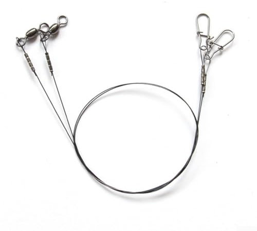 40PCS Wire Traces Pike Fishing, Fishing Leaders With Swivels, Stainless Steel Fishing Lure Wire Anti-bite Lure Wire Trace For Saltwater And Freshwater(35cm 18kg)