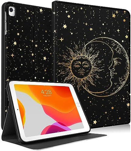 SurgeCraft 5th/6th Gen iPad Case & Folio Cover - for iPad Air 1/2, Pro 9.7 - Cute Sun Moon Pattern
