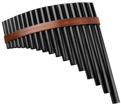 pan flute Black 18 PipesFlute F Key Pan Pipes Woodwind Instrument Traditional Musical Instrument (Color : Left)