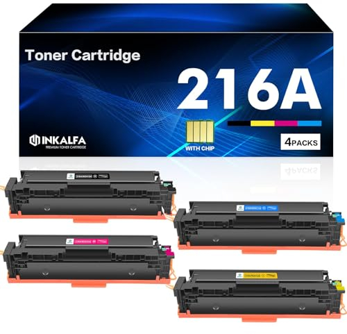 216A W2410A Toner Set Mit Chip Kompatibel für HP 216A Color Laserjet Pro MFP M183fw M182nw M182n M155a M155nw M183 M182 M155 W2410A W2411A W2412A W2413A - Schwarz Cyan Gelb Magenta, 4er-Pack