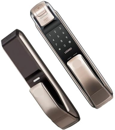 Smart Electronic Lock.Compatible for Samsung.Fingerprint Digital Door Lock SHP-DP728 Push-pull Keyless Bluetooth Smartphone Application Password Lock Promotion(A)