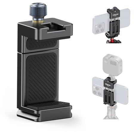 ULANZI MA33 Metal Phone Tripod Mount w 2 Cold Shoes, Black, MA33-US
