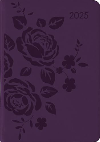 Ladytimer Mini Deluxe Purple - Taschenkalender A7 - Kalender 2025 - Alpha Edition-Verlag - Eine Woche auf 2 Seiten - Mit Soft-Touch-Cover und Platz für Notizen - Format 8 cm x 11,5 cm