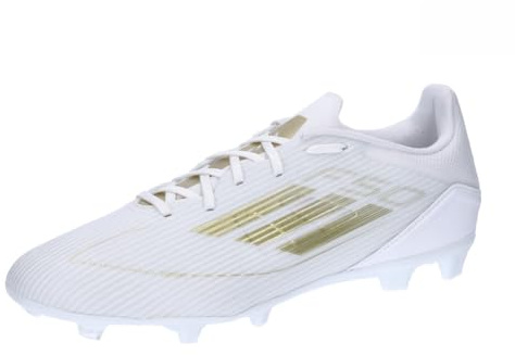 Adidas Unisex F50 League Firm/Multi-Ground Schuhe, Ftwwht Goldmt Ftwwht, 45 1/3 EU
