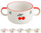 Dowbom Bols à soupe à l'oignon français de 237 ml, passent au four, au micro-ondes, petite tasse à soupe (cerise, 350 ml)