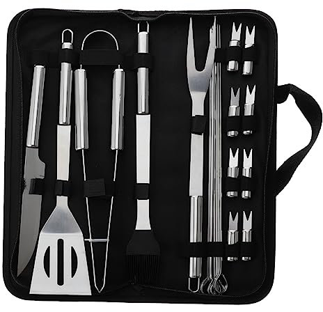 BESPORTBLE Kit De Utensilios para Barbacoa Oxford 21 1 Herramientas para Utensilios De Inoxidable Bolsa Portátil