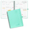 POPRUN Kalender 2025 2026 Wochenplaner (Aug.2025-Dez.2026) Ringbuch mit Softcover, ca. A5 (22 x 16,5 cm), 17-Monate-Terminplaner 1 Woche 2 Seite mit Zertifiziertem Papier - Mintgrün