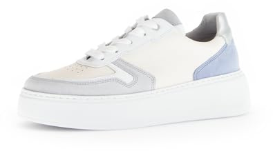 Gabor Damen Low-Top Sneaker, Frauen Halbschuhe,Sportschuhe,Freizeitschuhe,Laufschuhe,schnürschuhe,schnürer,Latte/lt-Grey/Azur,38 EU / 5 UK