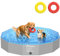 Peteast Piscine pliable pour chien avec 2 disques volants, en plastique dur durable, pour grands chiens, piscine pliable pour arrière-cour et intérieur, idéale pour chiens et enfants, 160 cm