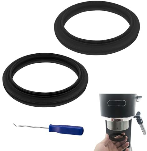 VZU 2 Stück Dichtungsring Ø47mm für DeLonghi Dedica EC680 EC685 EC820 EC850 EC860 - Ersatzteil für Siebträger, Brühkopfdichtung, O-Ring Dichtungsring für Kaffeemaschine, Schwarz