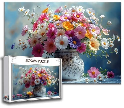 Puzzle 1000 Teile Blume Puzzle Erwachsene Anspruchsvoll, Holzpuzzle Jigsaw Puzzle Blume Puzzle Groß 75x50 cm Impossible Puzzle für Männer, Klassische Puzzles für Erwachsene Frauen, ältere Menschen C-8