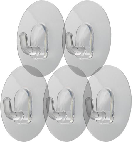 EXEHook Wandhaken Saugnapf/Selbstklebend für Küche, Bad, Caravan transparent (3Kg XS rund 5er Set)
