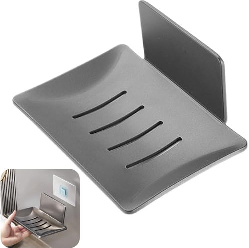 Biutimarden Porte-savon mural en alliage d'aluminium antirouille avec plateau de drainage 12 x 8,5 cm